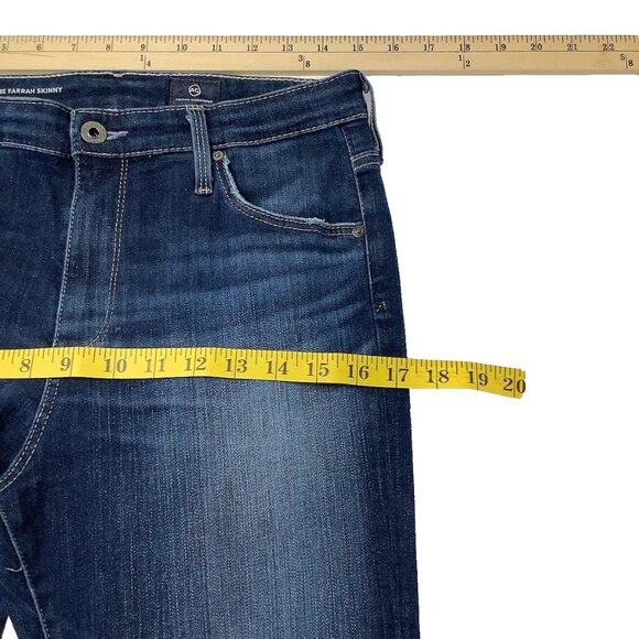 Ag Adriano Goldschmied The Farrah Skinny High Rise Dark Wash Jeans 30 Blue Denim - Picture 6 of 10